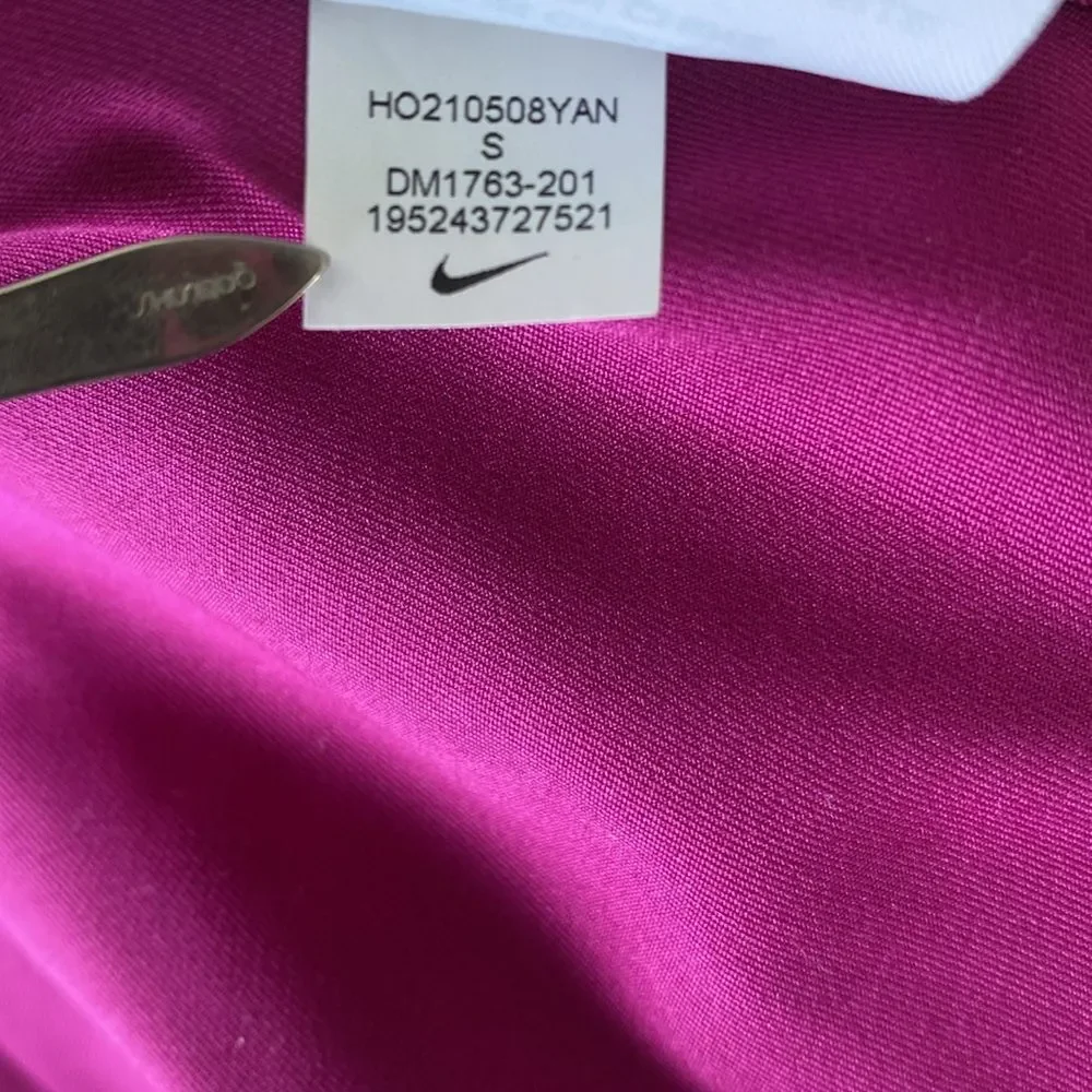 Nike Brown Sherpa Fleece Jacket Pink Embroidered Logo S Sold by Revolve - Picture 13 of 13